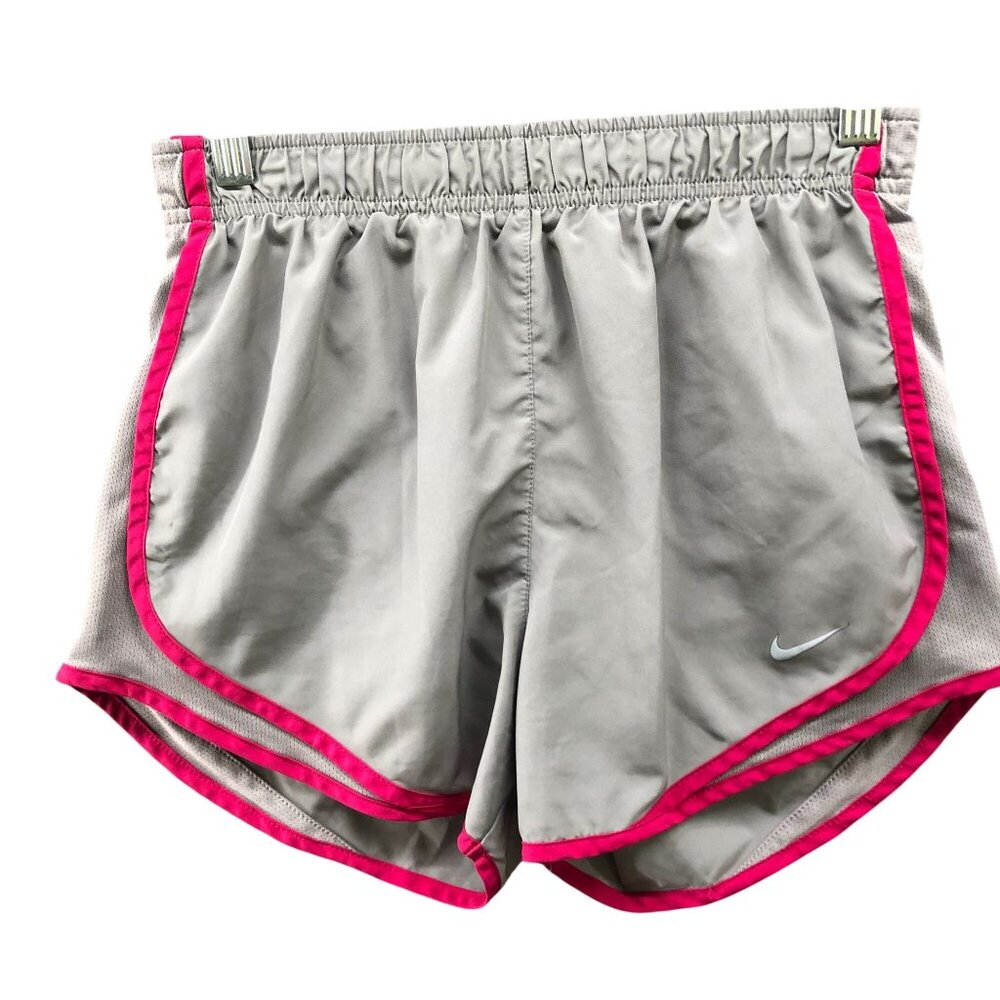 Nike Temp Running Shorts Womens S Gray Pink Lined 3'' Inseam Active Gym